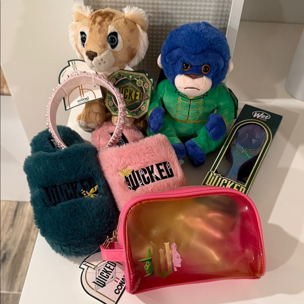 Wicked Bundle Plush Toys, Slippers, Hair Accessories and Bag Set